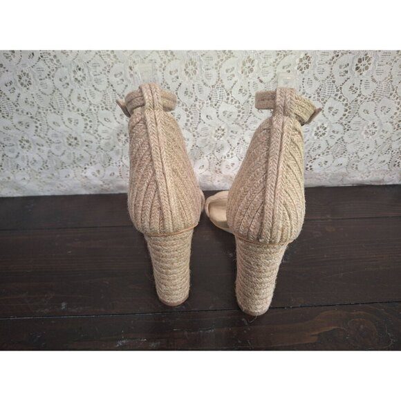 Jeffrey Campbell Rowboat Beige Espadrille Block Heel Sandals Sz. 8.5 NWOB - Picture 5 of 8
